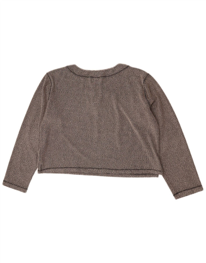 Champion Top corto para mujer de manga larga UK 46 Poliéster moteado gris grande