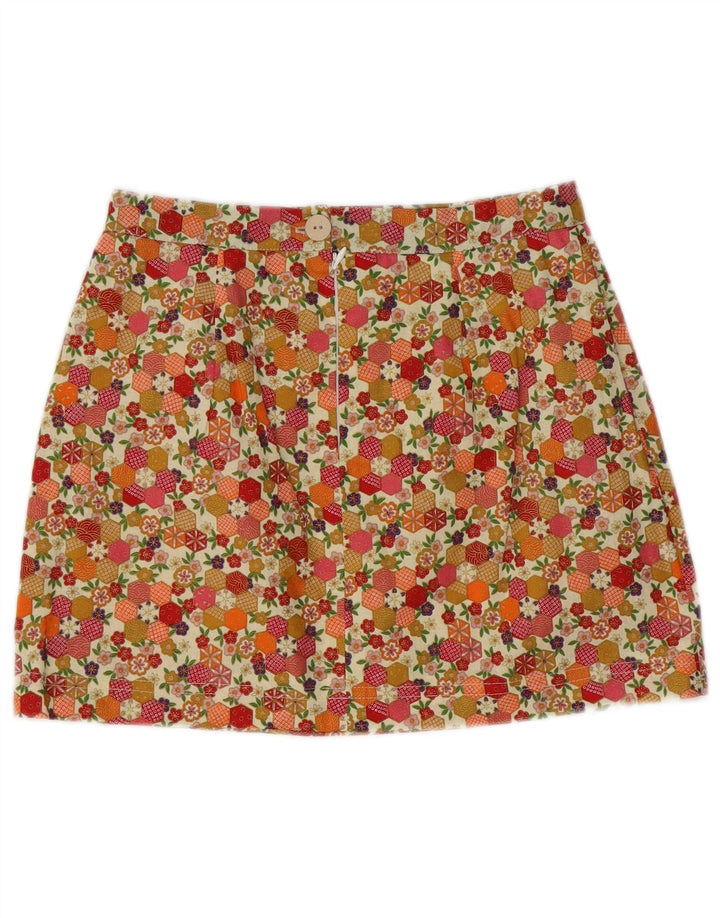 Vintage mujer mini falda W26 pequeño multicolor floral