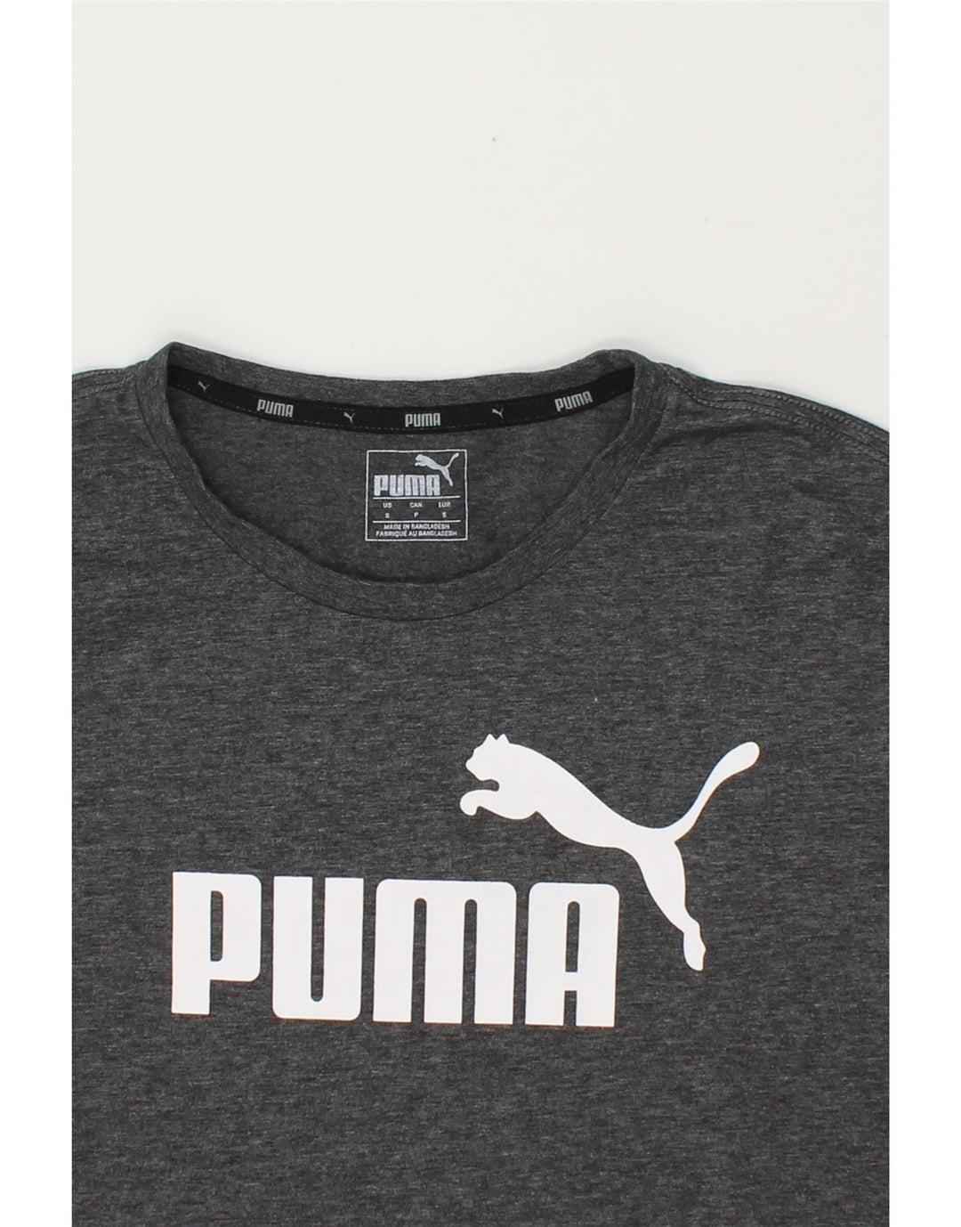 PUMA Mens Graphic T-Shirt Top Small Grey Flecked Cotton Vintage Puma and Second-Hand Puma from Messina Hembry 