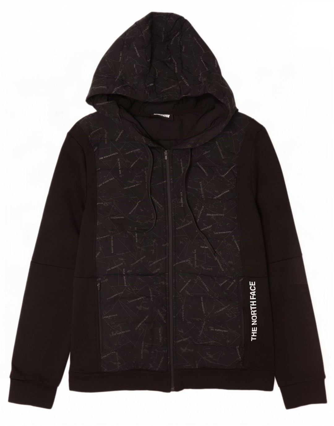 The North Face Chaqueta de chándal acolchada con gráfico para hombre, talla grande, negra