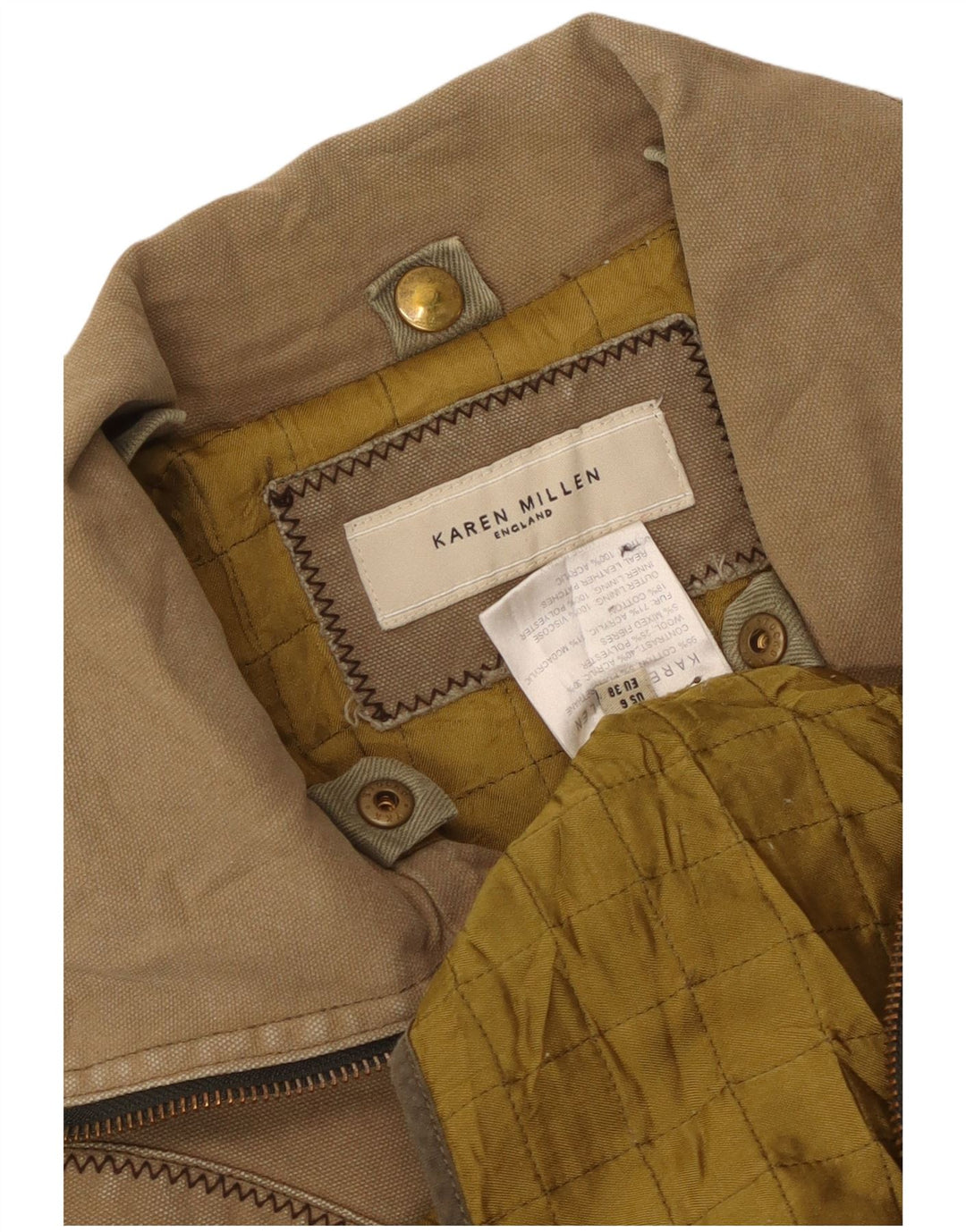 Karen Millen Abrigo para mujer US 6 Medio Beige Algodón