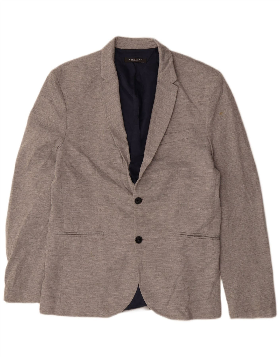Zara Chaqueta Blazer De 2 Botones Para Hombre UK 42 XL Poliéster Gris