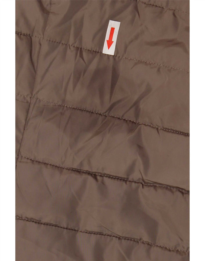Armani Jeans Mujer Chaqueta Acolchada Con Capucha IT 42 Marrón Medio Poliéster