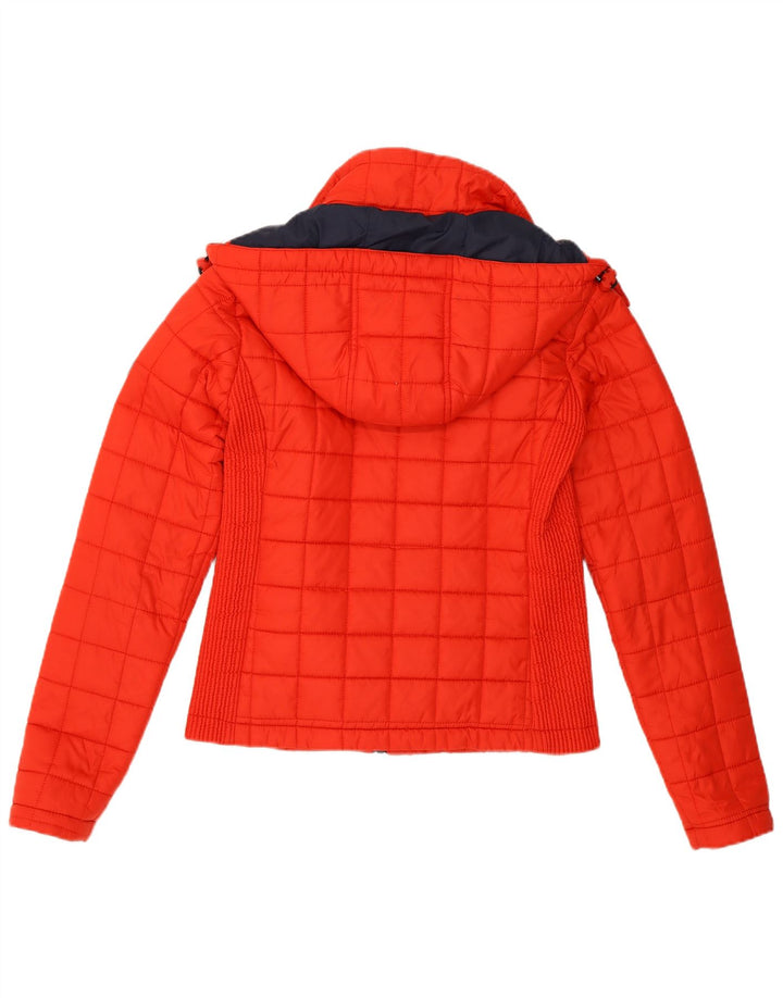 Superdry Chaqueta Acolchada Con Capucha Para Mujer UK 8 Small Poliéster Rojo