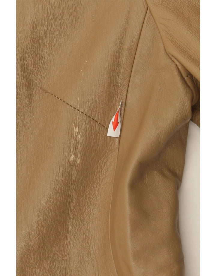 Abrigo de cuero vintage para mujer IT 44 Beige medio