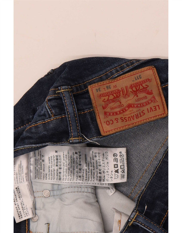 Levi's Hombre 511 Slim Jeans W36 L34 Algodón Azul Marino