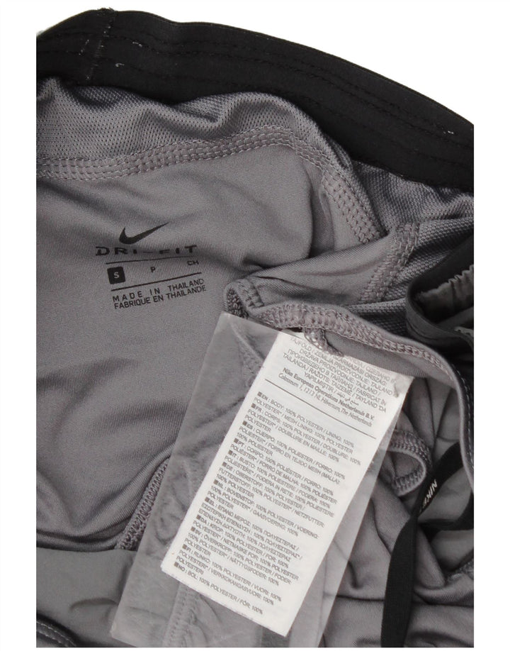 Nike - Pantalones cortos deportivos Dri Fit para mujer, talla 10, poliéster gris pequeño