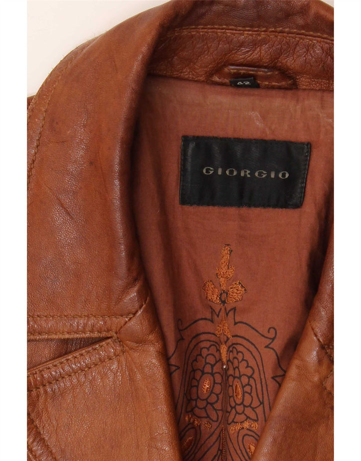 Chaqueta de cuero vintage para mujer IT 42 Marrón medio