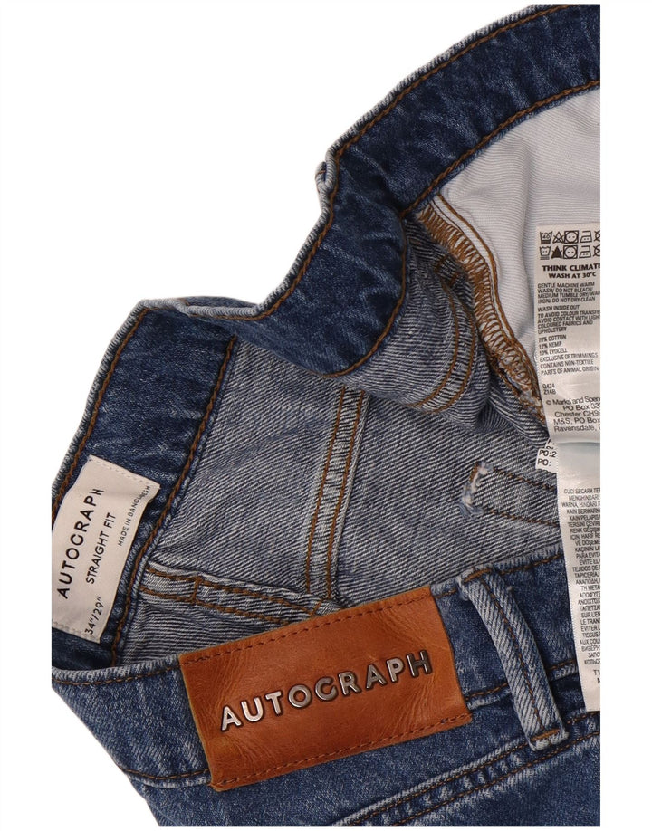 Marks & Spencer Jeans rectos autógrafos para hombre W34 L29 Algodón azul