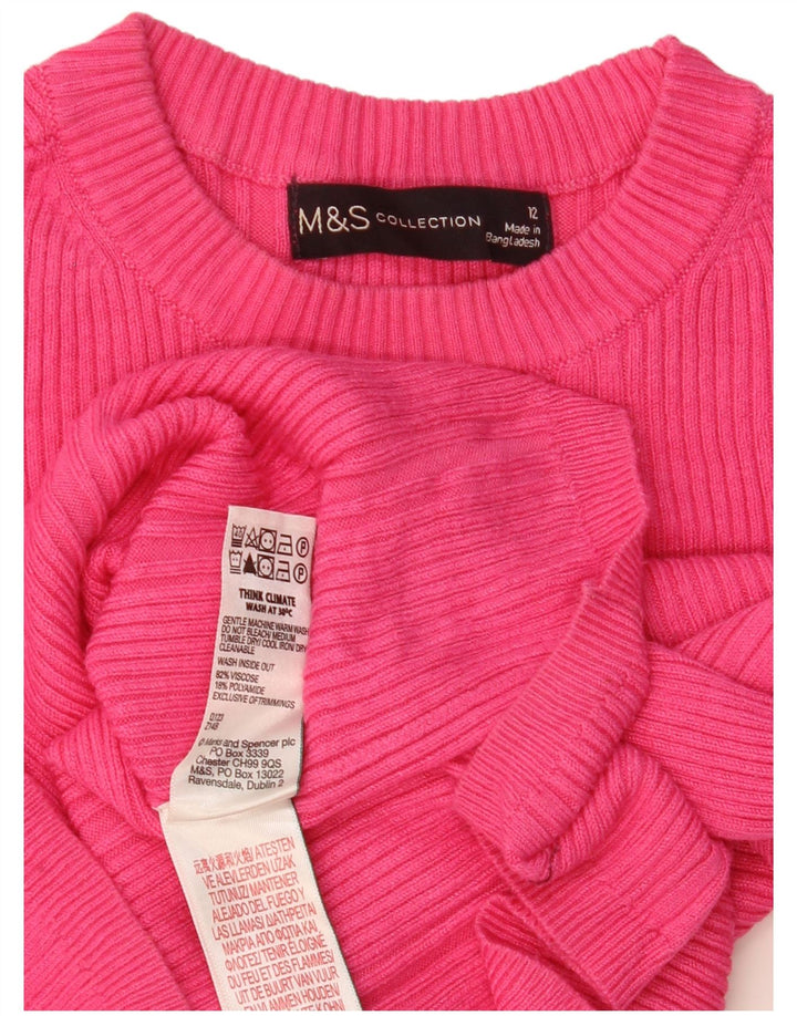Marks & Spencer - Jersey de cuello redondo para mujer, talla 40, viscosa rosa mediana