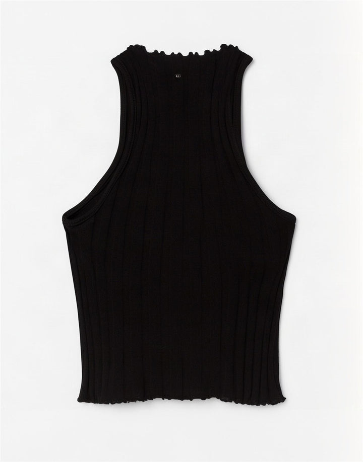 Zara Mujer Chaleco Top UK 8 Small Negro