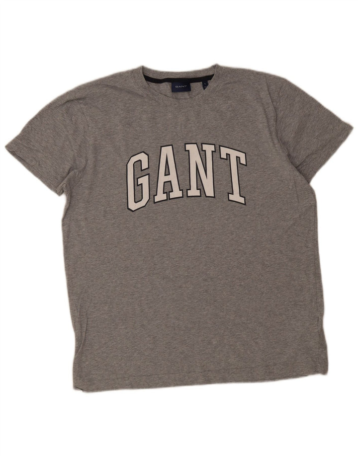 Gant Camiseta Gráfica Para Hombre Top Grande Gris Algodón