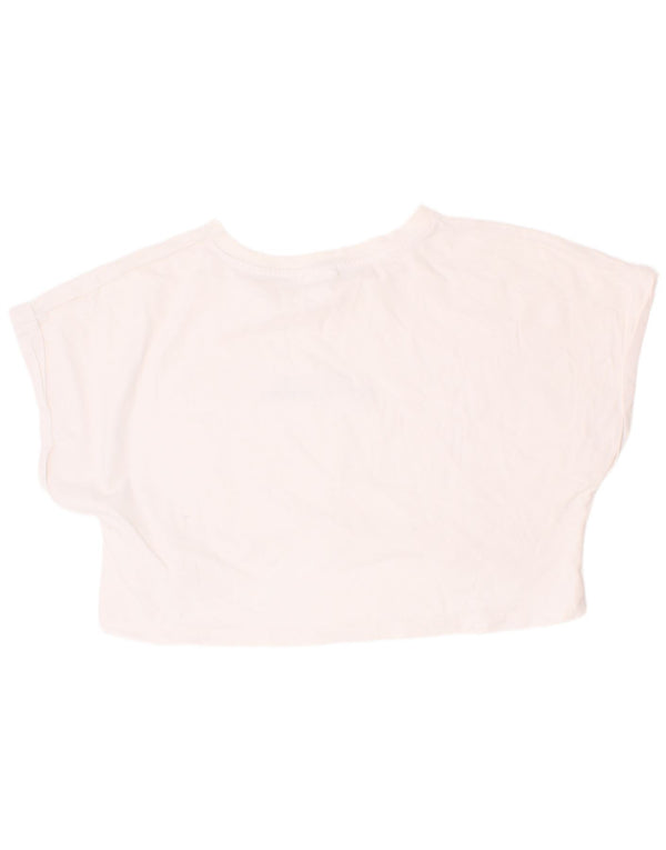 Zara Camiseta Corta Estampada Niña 9-10 Años Blanco