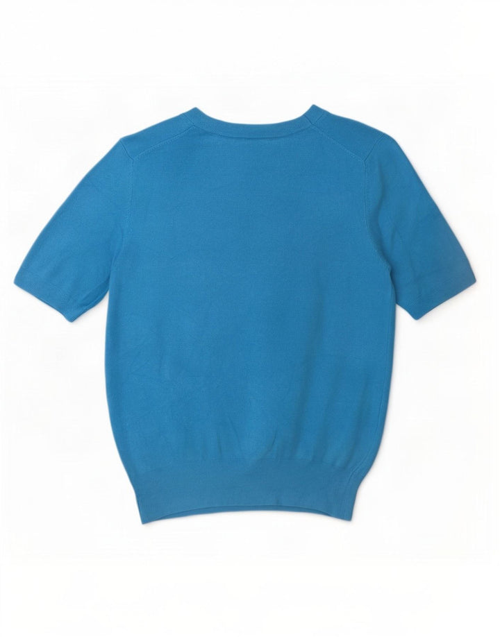 Zara Camiseta Mujer Top UK 40 Viscosa Azul Medio