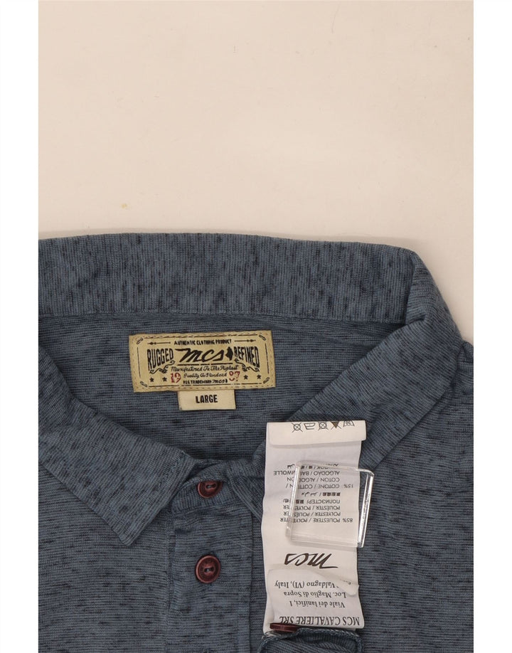 Marlboro Classics Polo para hombre Poliéster moteado azul grande