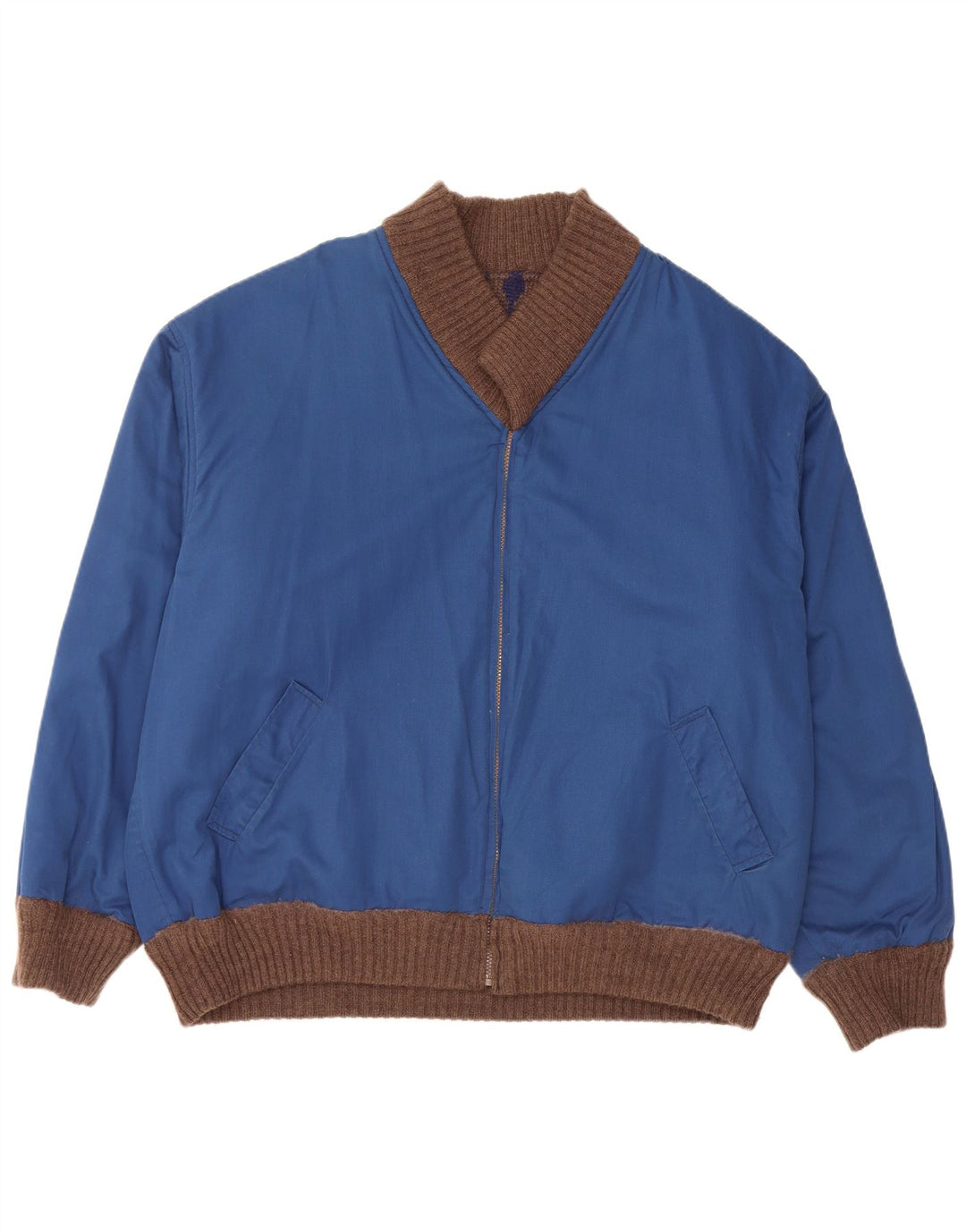 VINTAGE Suéter cárdigan reversible para hombre XL Marrón Fair Isle