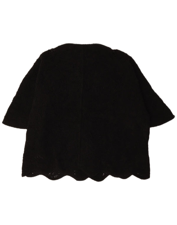 Zara Chaqueta Blazer Extragrande De Manga Corta para Mujer UK 44 Medium Black