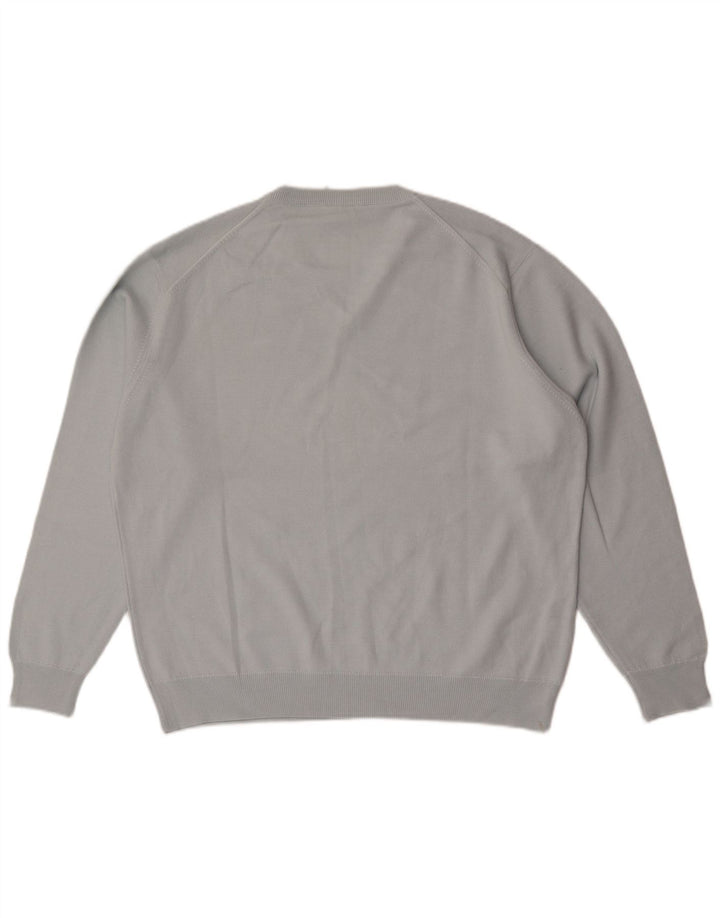 Lacoste Jersey con cuello en V para hombre Talla 6 XL Lana azul