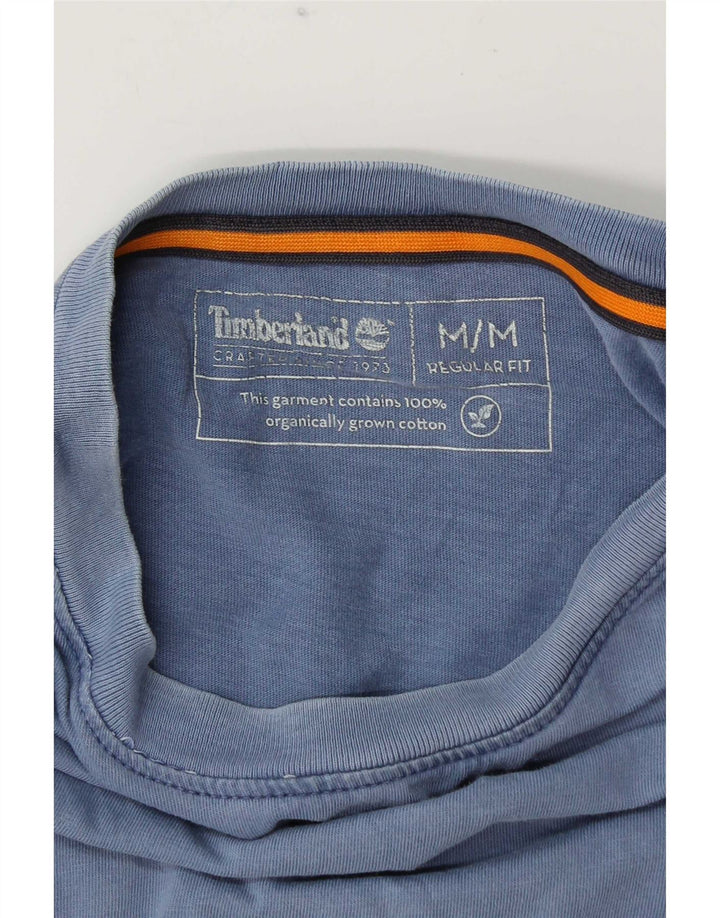 Timberland Hombre Regular Fit Camiseta Top Algodón Azul Medio