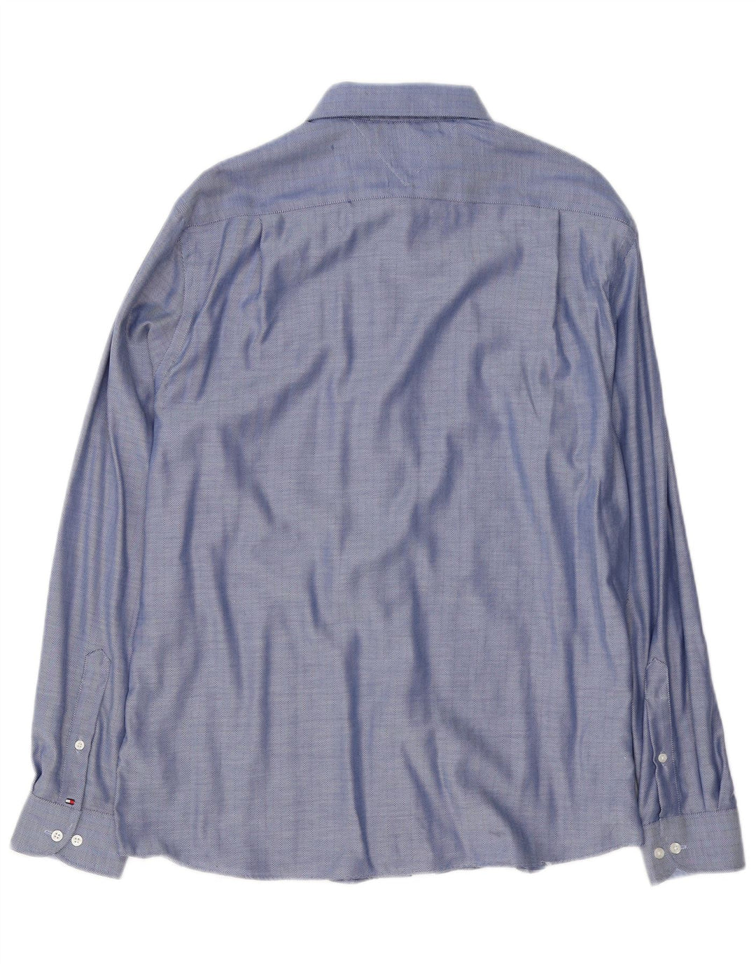 Camisa Tommy Hilfiger para hombre talla 16 1/2 algodón en espiga azul grande