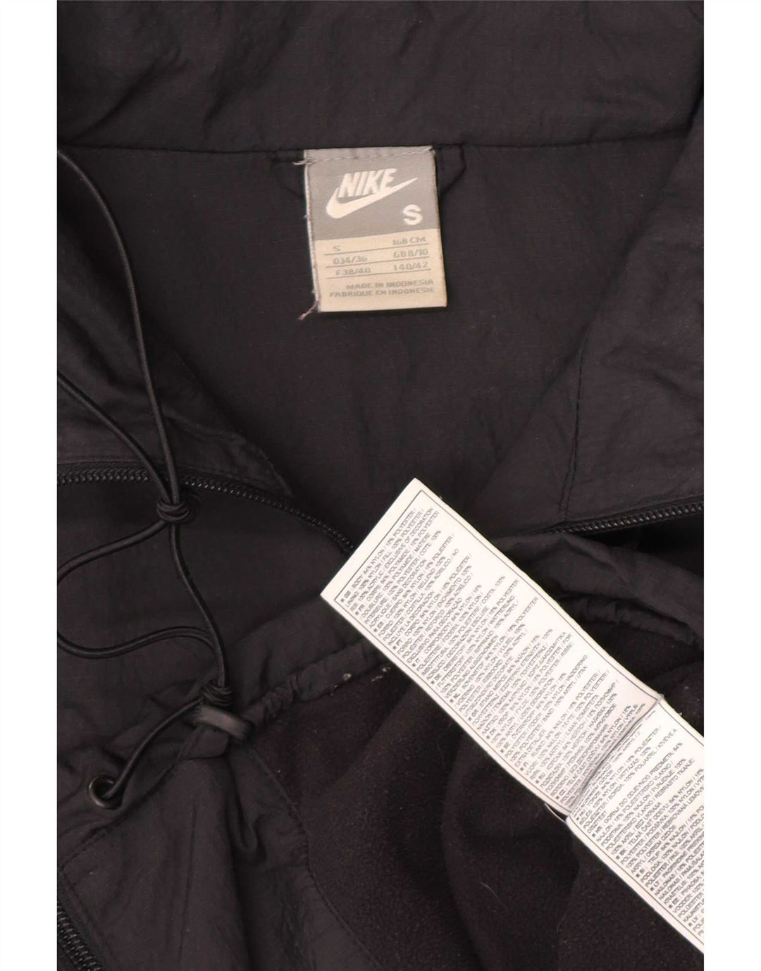 Nike Chaqueta cortavientos para mujer UK 8/10 Small Black Nylon