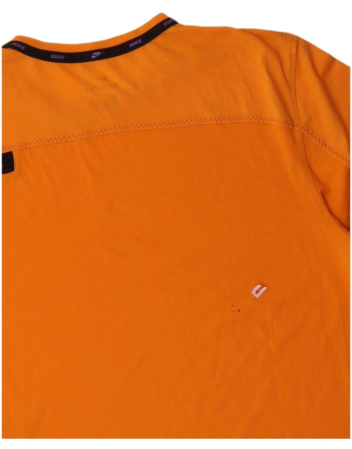 NIKE Camiseta Dri Fit para Hombre Top de algodón Naranja Mediano