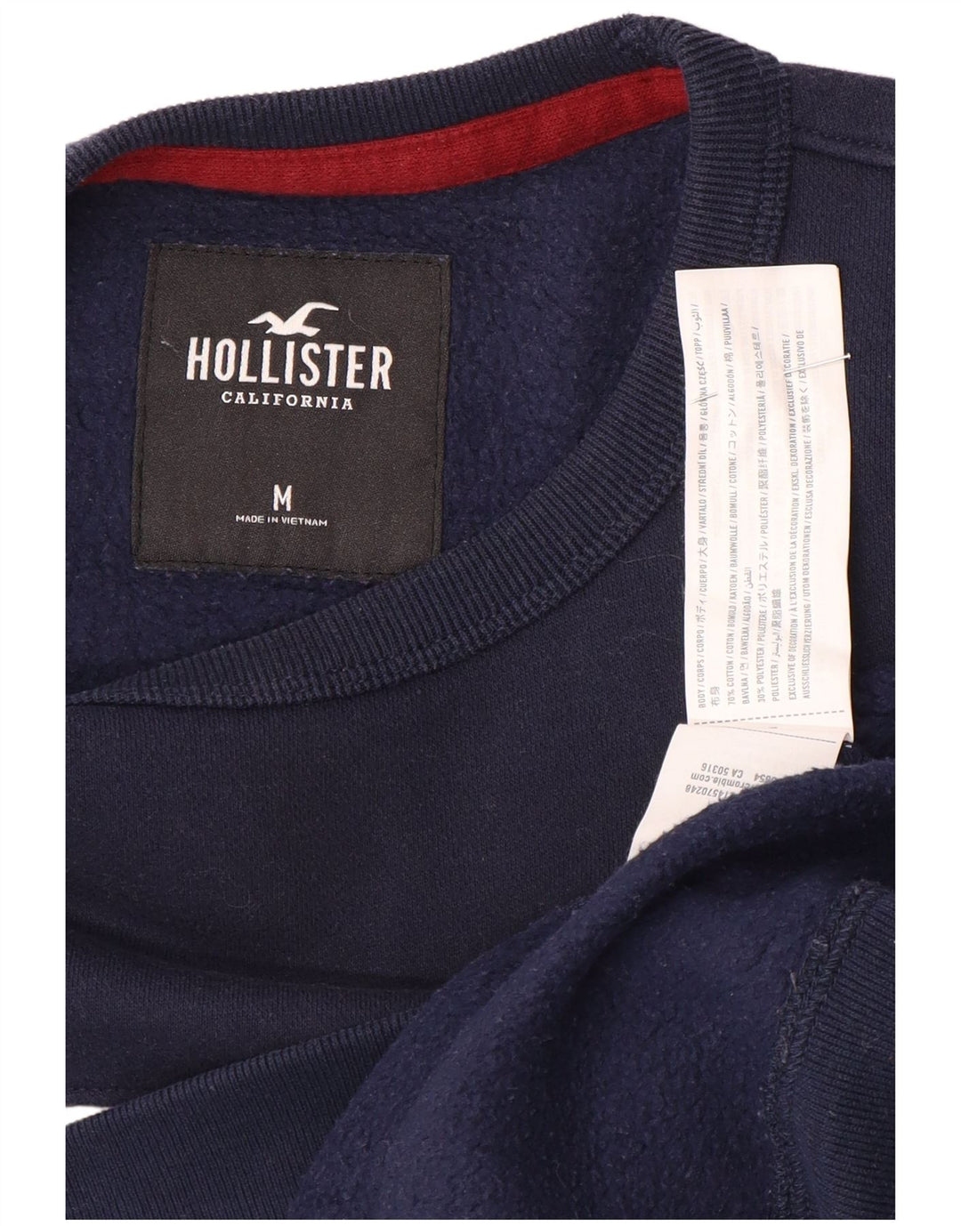 Hollister Hombre Sudadera Gráfica Jumper Medium Azul Marino Colorblock
