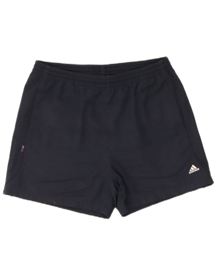 Adidas - Pantalones cortos deportivos para hombre, talla grande, poliéster, color azul marino