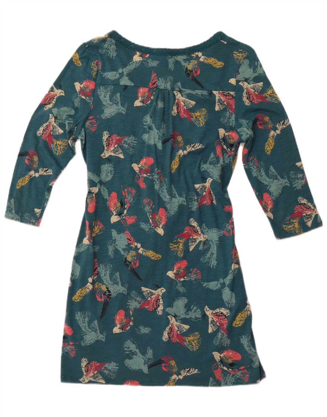 WHITE STUFF Vestido tubo de manga 3/4 gráfico para mujer UK 40 Verde medio