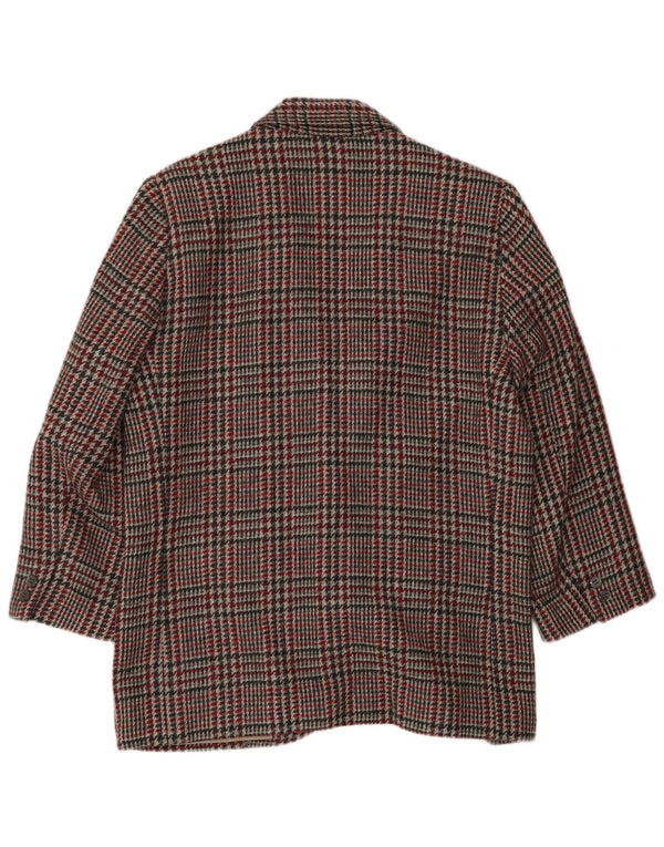 VINTAGE chaqueta blazer para mujer Reino Unido 16 grande pata de gallo multicolor