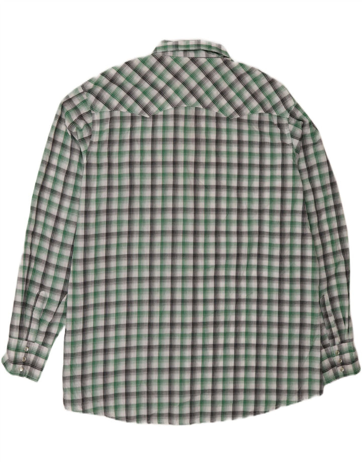 Wrangler Camisa alta para hombre 2XL Algodón a cuadros verdes