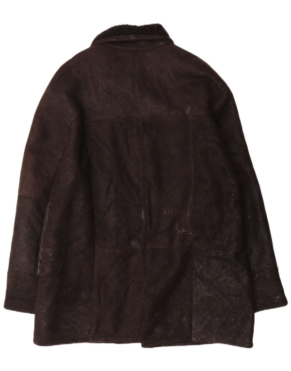 Paolo Negrato Chaqueta de piel de oveja para hombre IT 52 XL Cuero negro