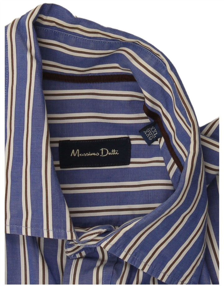 Camisa Hombre Massimo Dutti 2XL Azul Rayas