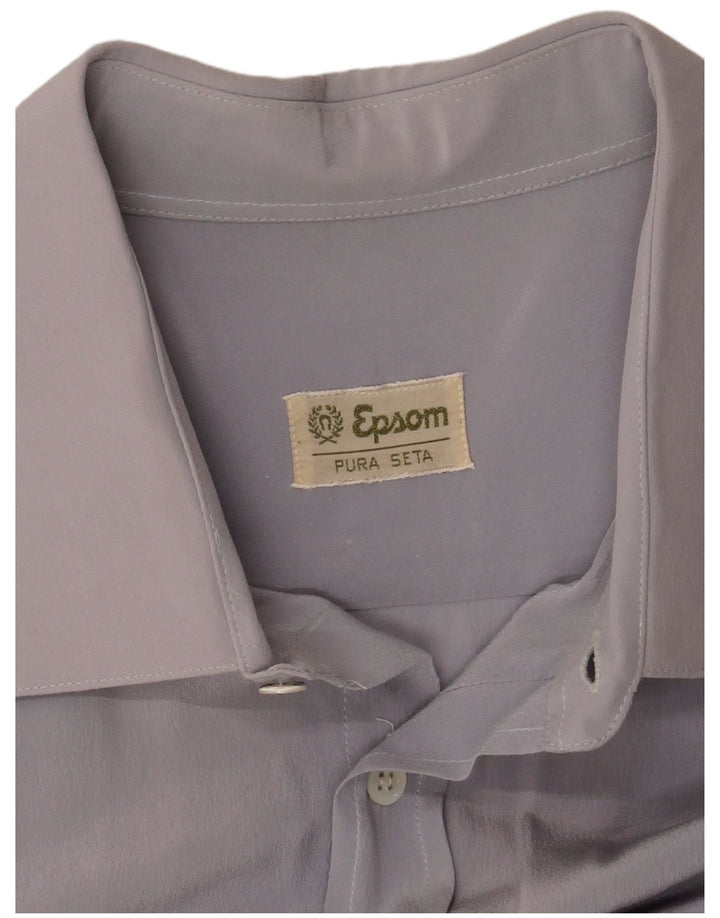 Camisa Epsom Hombre Seda Azul Medio