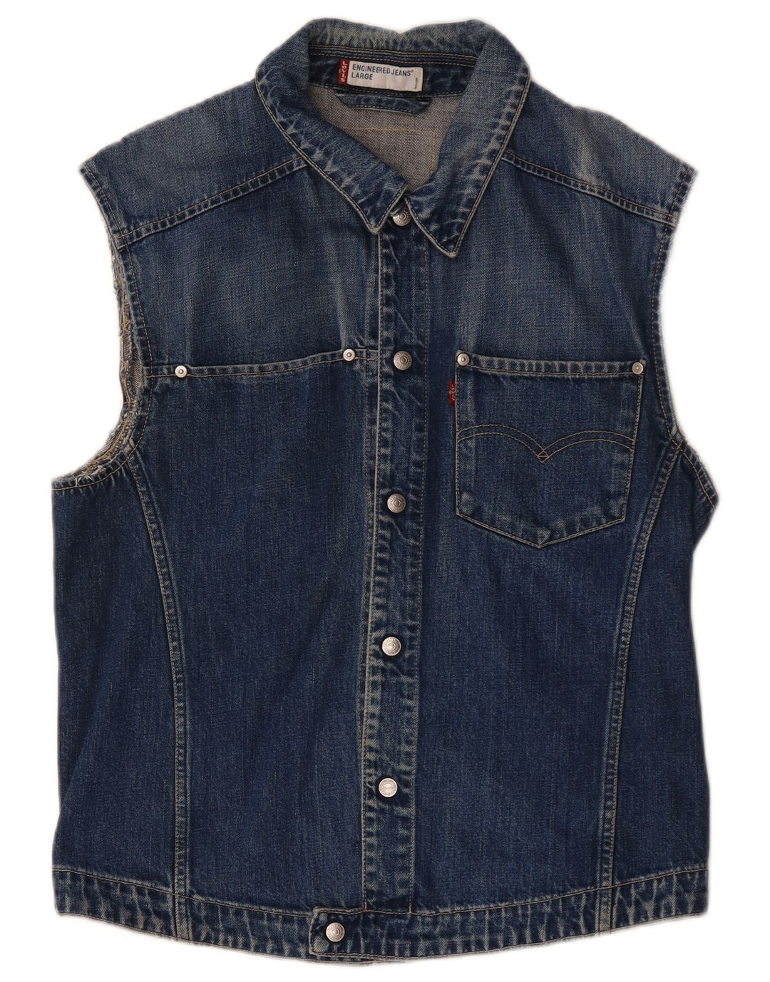 Levi's Chaleco vaquero para hombre Reino Unido 40 Algodón azul grande