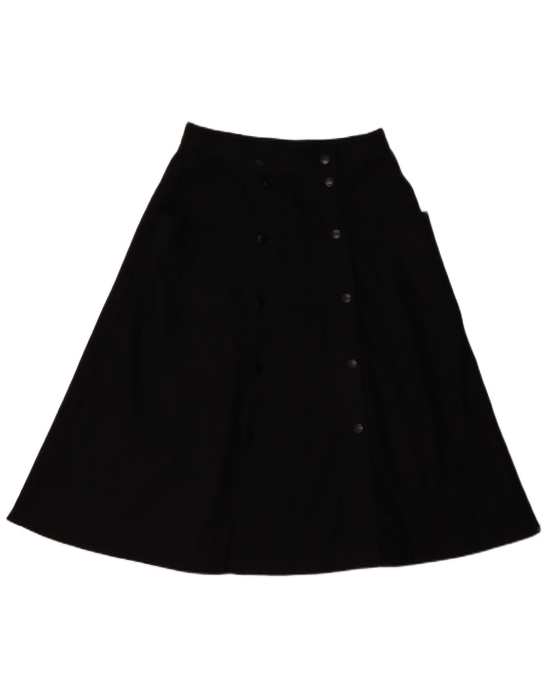 VINTAGE Falda acampanada para mujer W30 Mediana Negra