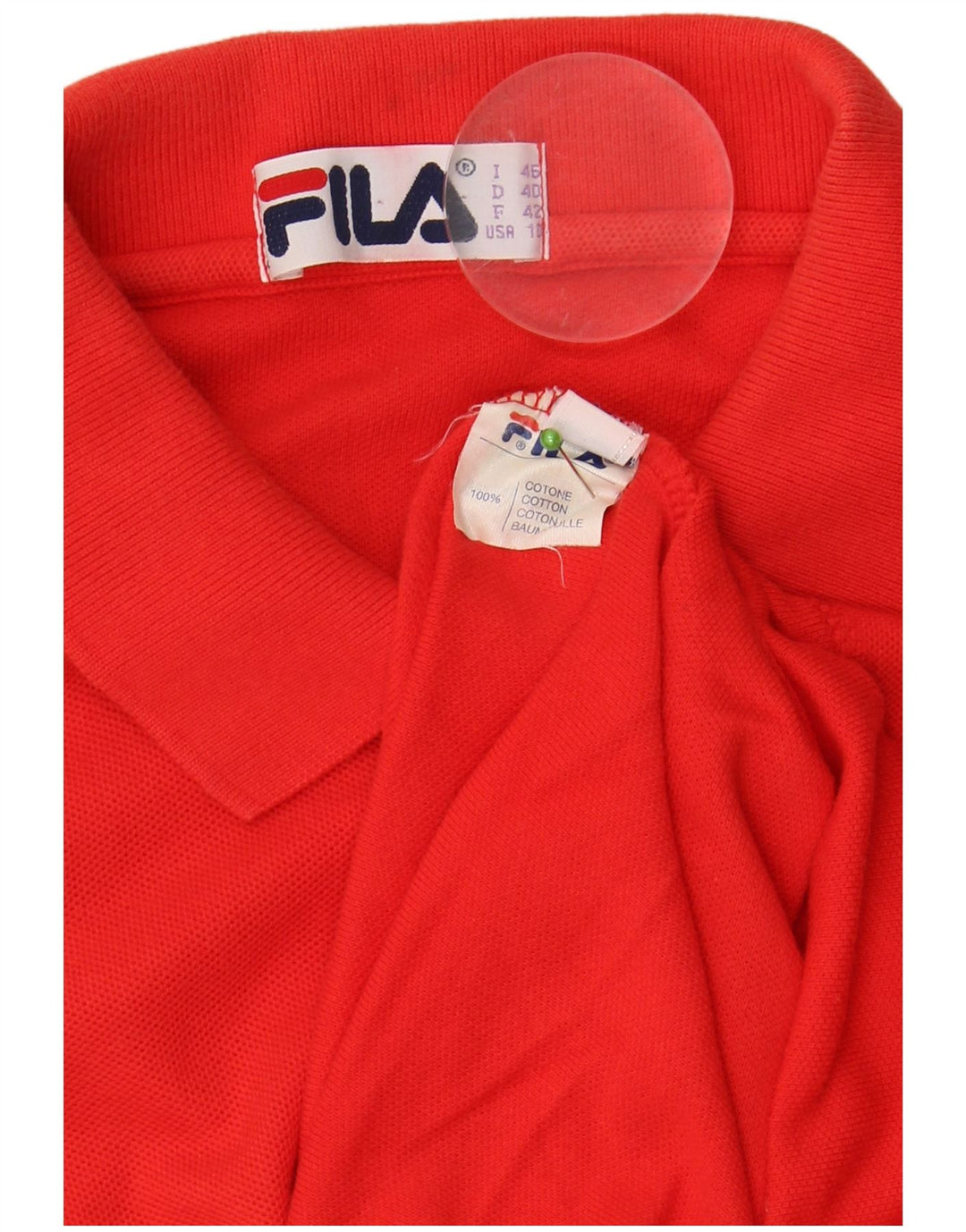 FILA Polo sin mangas para mujer IT 46 Large Red Cotton