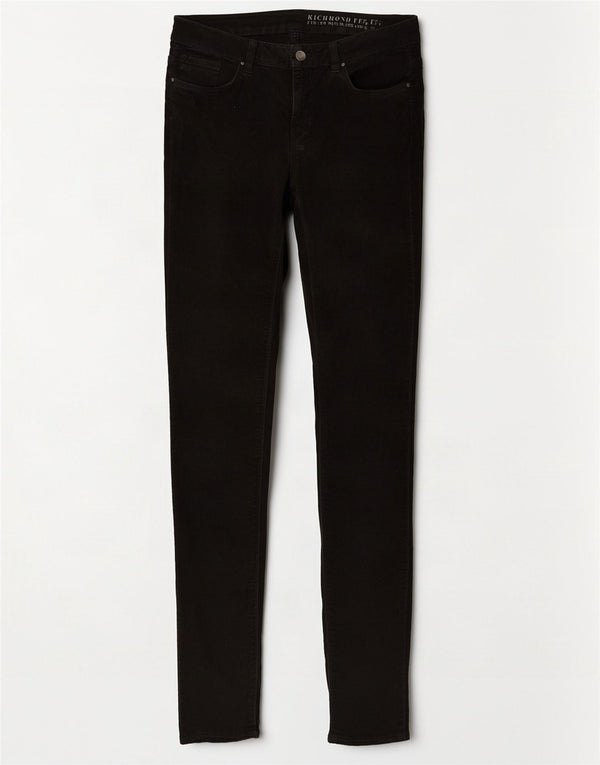 Jigsaw Mujer Richmond Fit Skinny Pantalones De Pana W26 L32 Algodón Negro
