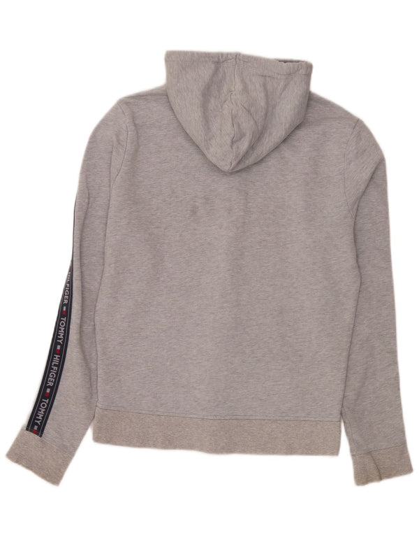 Tommy Hilfiger Sudadera con capucha y cremallera gráfica para hombre Gris medio Colorblock