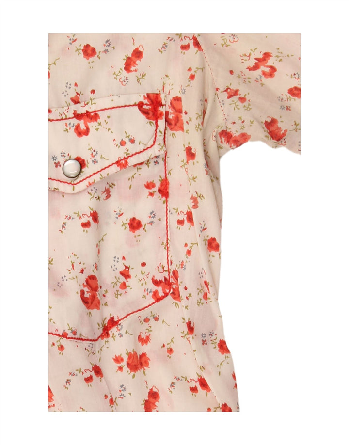 Marlboro Classics Blusa camisera de ajuste regular para mujer UK 44 Mediana Blanco Floral