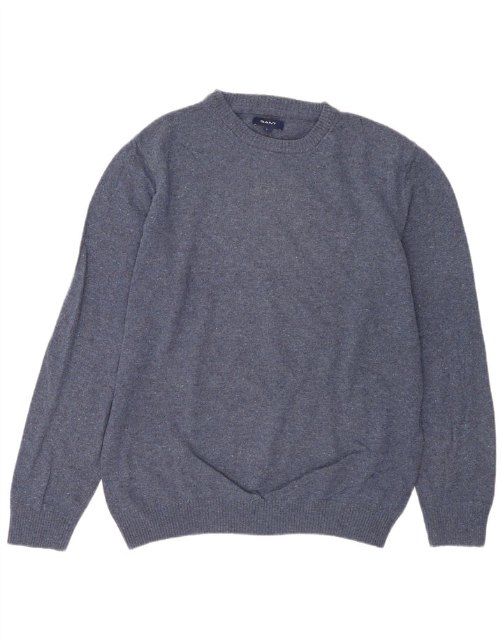 Gant Jersey De Cuello Redondo Para Hombre Jersey De Lana Moteada Azul Grande