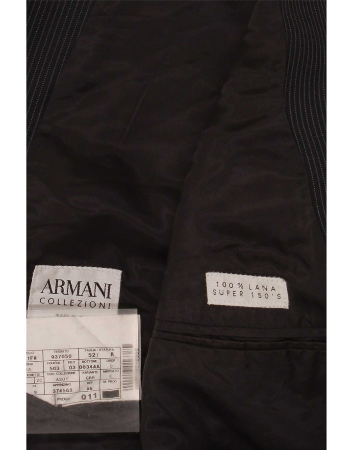 Armani Collezioni Chaqueta tipo blazer de 2 botones para hombre IT 52 Lana a rayas gris grande
