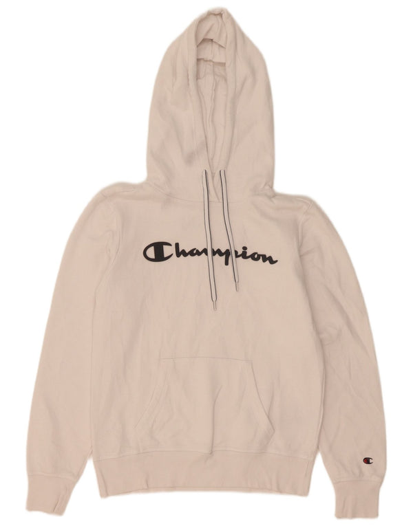 Champion Sudadera con capucha gráfica para mujer UK 10 Small White Cotton