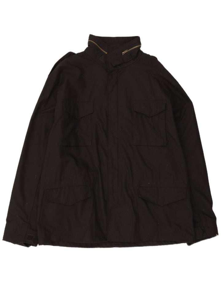 Chaqueta utilitaria vintage para hombre Reino Unido 44 2XL Poliéster negro