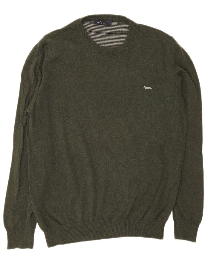 Harmont & Blaine - Jersey de cuello redondo para hombre, talla grande, poliamida verde