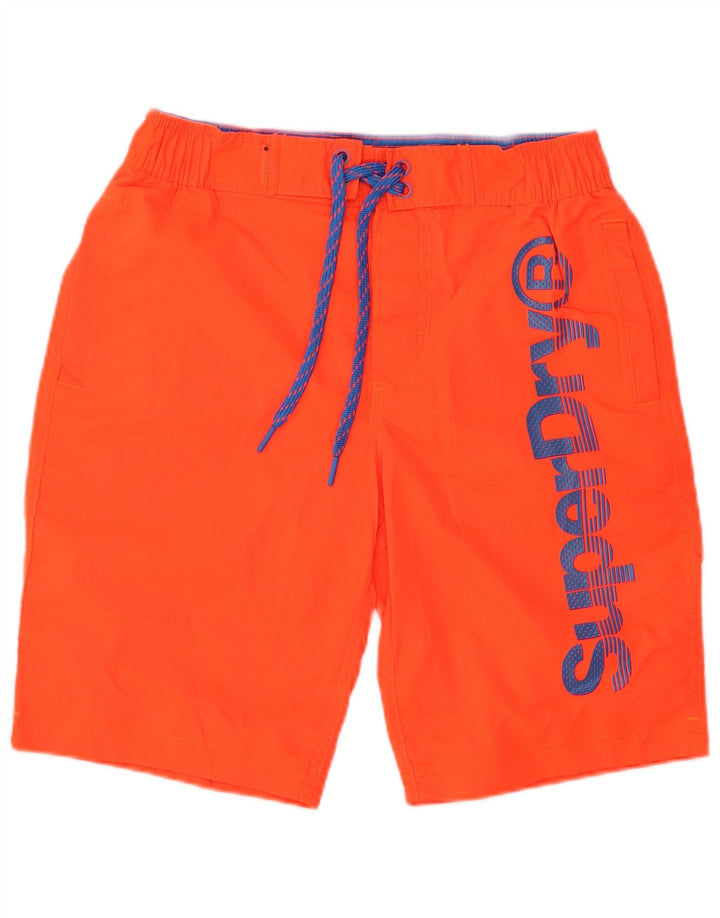 SUPERDRY Hombre Bañador con estampado gráfico Pequeño Naranja Poliéster