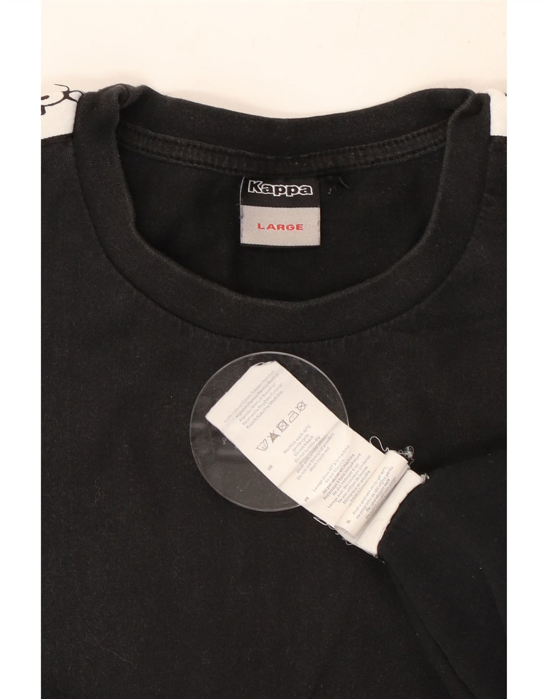 Kappa - Camiseta gráfica para hombre, talla grande, algodón negro