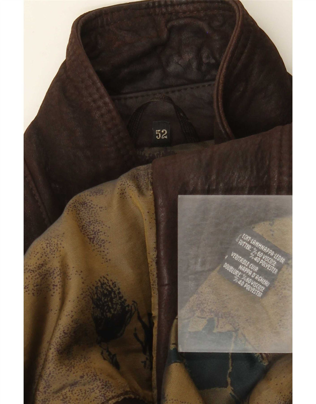 Chaqueta de cuero vintage para hombre IT 52 XL Marrón