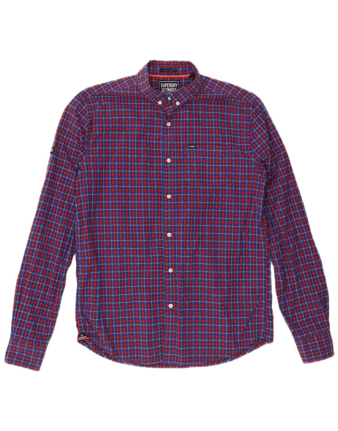 Camisa SUPERDRY Hombre Algodón a cuadros azul medio