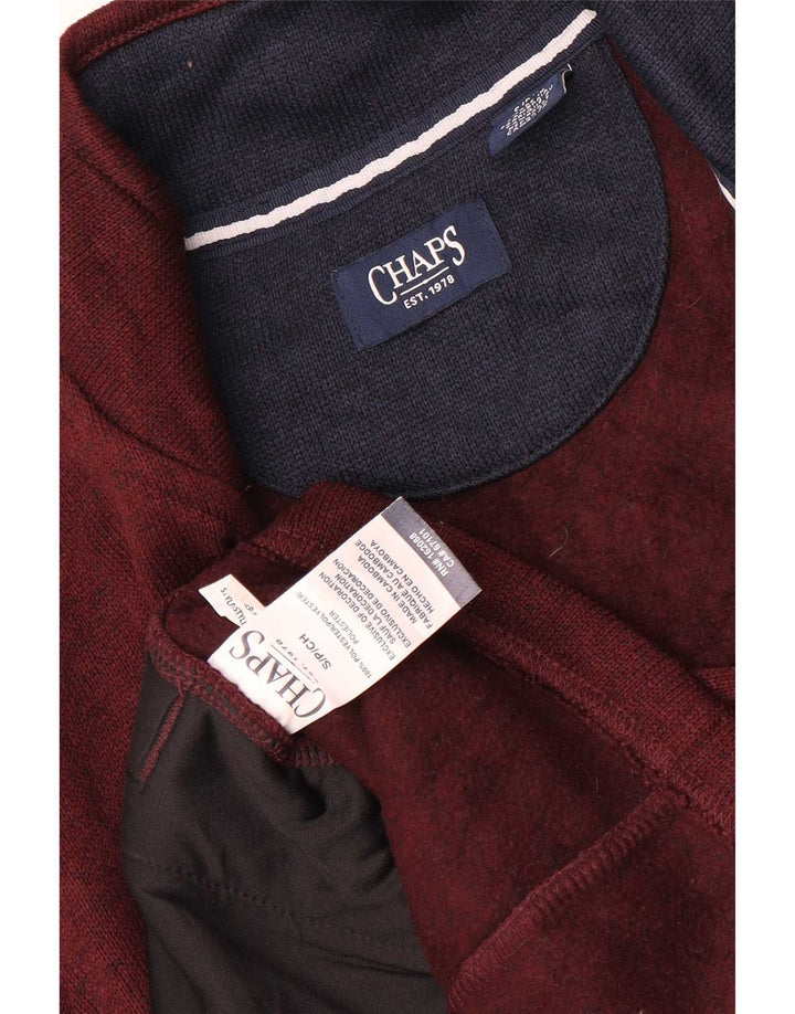 Chaps Chándal para hombre Top Jacket Small Borgoña Poliéster